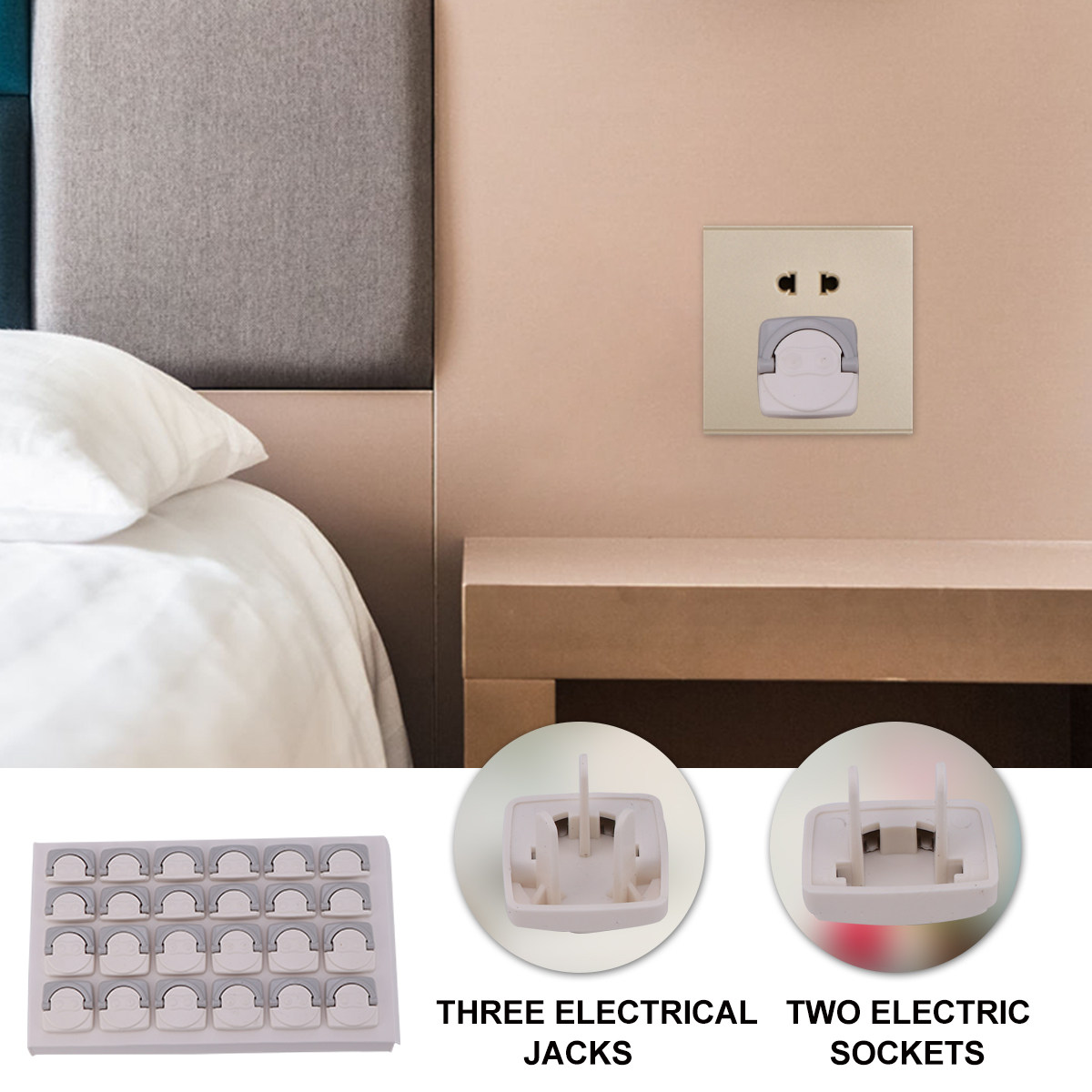 Outlet Cover Baby - 24-delige stopcontactafdekkingenset, premium plastic stopcontactbeschermers, strakke